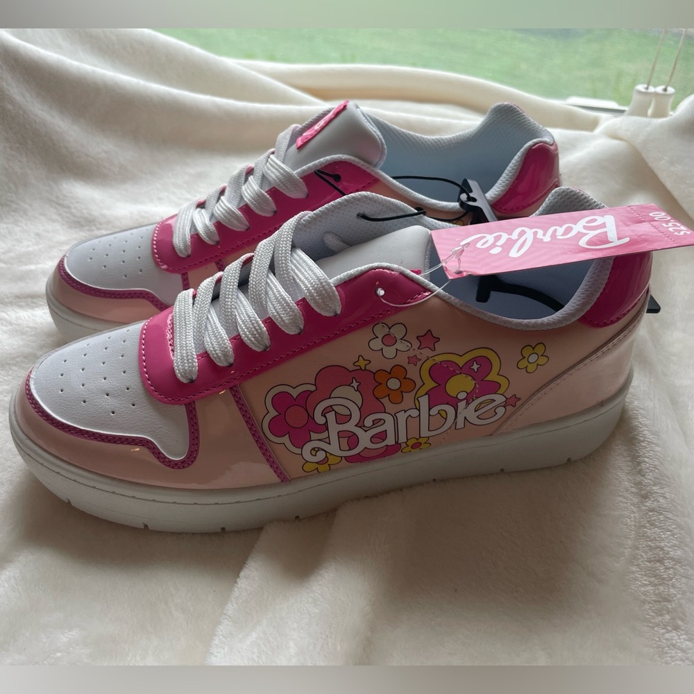 Barbie Pink Floral Woman’s Sneaker, size 8